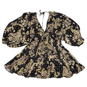 Free People Womens Size S Printed Arzel Mini Dress